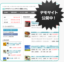 クラウドソーシングサイト構築システムのデモサイトはコチラ